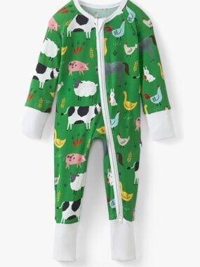 Little Sleepies Farm Animals ZIppy 3T